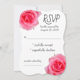Pink rose RSVP cards