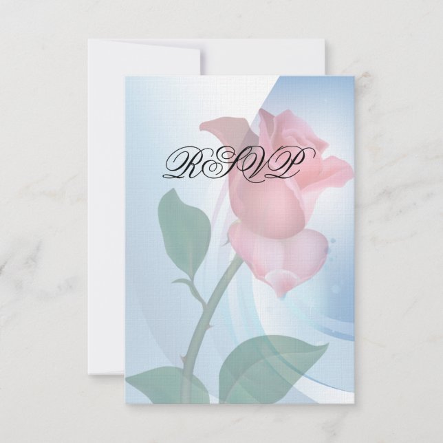Pink  Rose RSVP Invitation (Front)