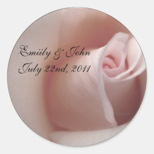 Pink Rose Save the Date Wedding Invitations Seals