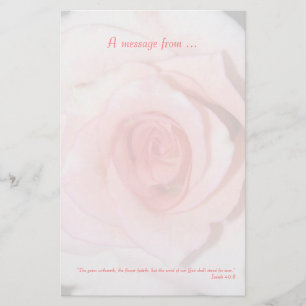 Pink Rose Scripture Stationery