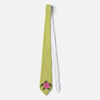 Pink rose sea turtle tie