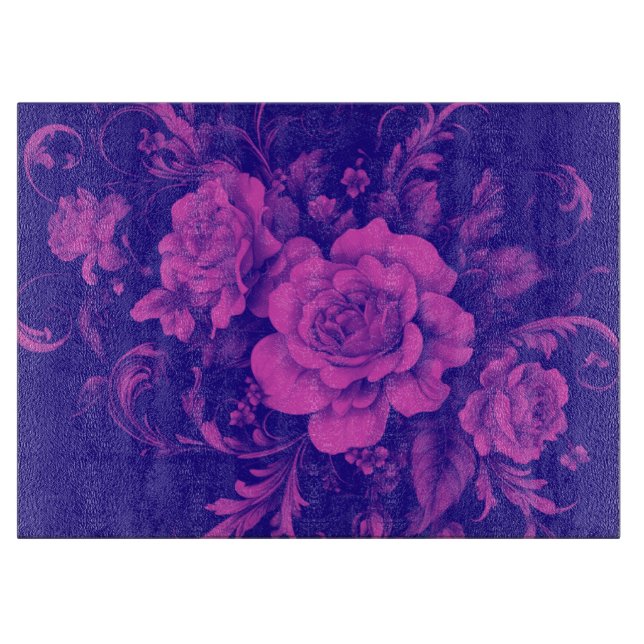 Pink Rose Seamless  Cutting Board (Front)