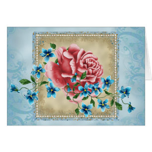 Pink Rose Shabby Chic All Occasion Note Card