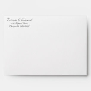 Pink Rose   Silver Bokeh Wedding Envelope