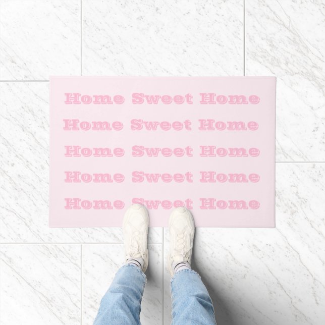 Pink Rose Soft Pale White Pastel Solid Colour Doormat (Indoor)