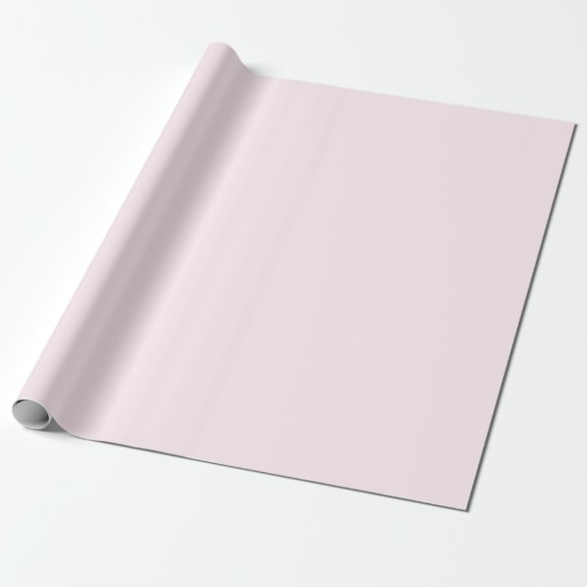 Pink Rose Soft Pale White Pastel Solid Colour Wrapping Paper (Unrolled)