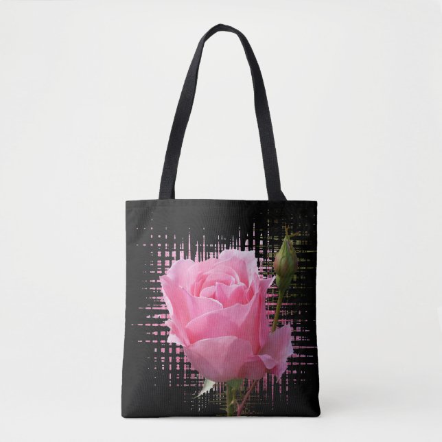 pink rose splash tote bag (Front)