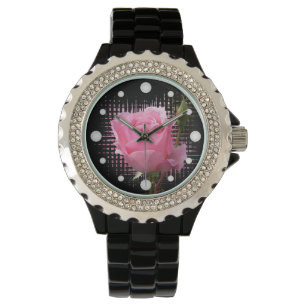 pink rose splash watch