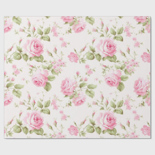 Pink Rose Spray Gift Wrap