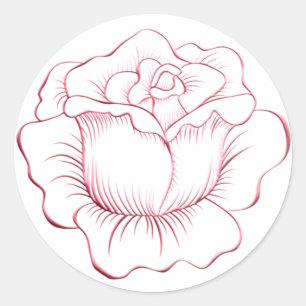 Pink Rose Sticker and Envelope SealA