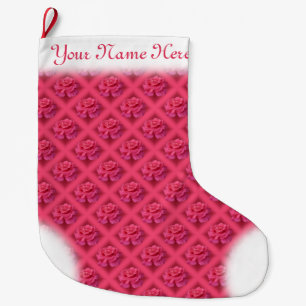 Pink Rose Stocking Rose Christmas Stocking Custom