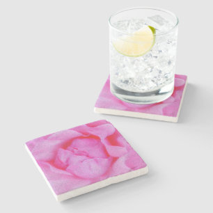 pink rose stone coaster