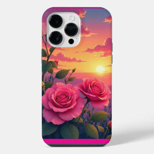 Pink Rose Sunset Glow iPhone 14 Pro Max Case