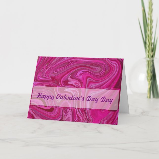 Pink Rose Swirls Card (Front)