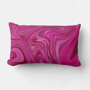 Pink Rose Swirls Lumbar Cushion
