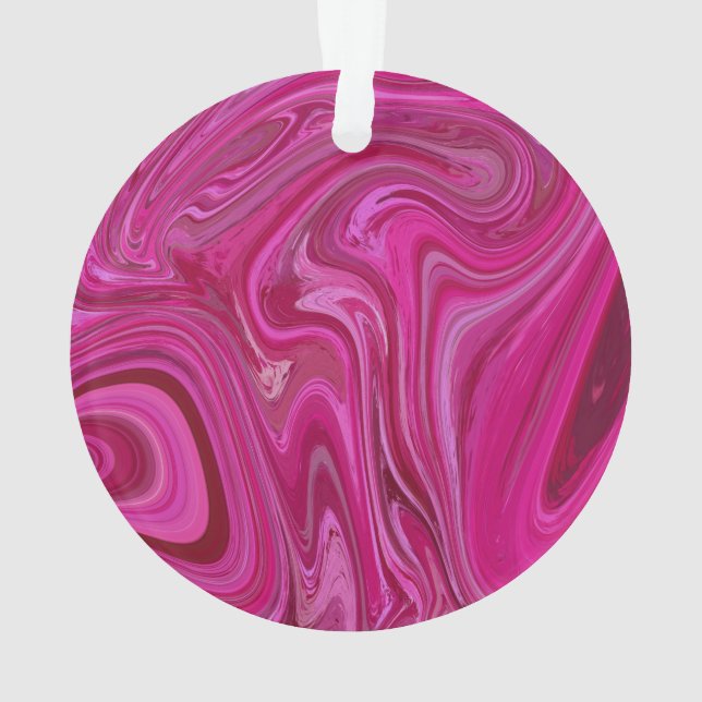 Pink Rose Swirls Ornament (Back)