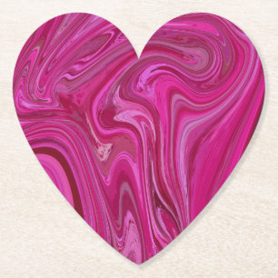 Pink Rose Swirls Paper Coaster