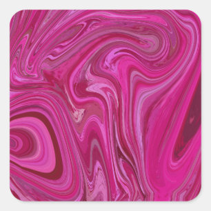 Pink Rose Swirls Square Sticker