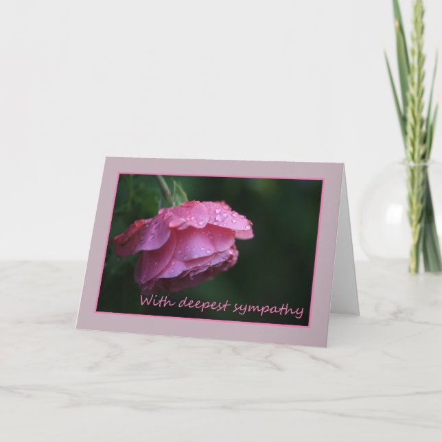pink rose sympathy card (Front)