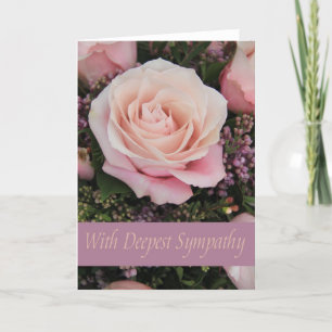 pink rose sympathy card