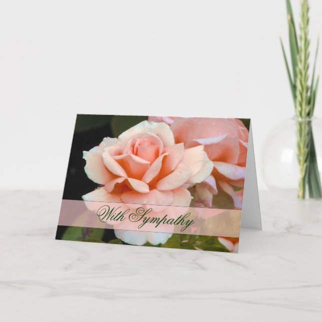 Pink Rose Sympathy Card (Front)