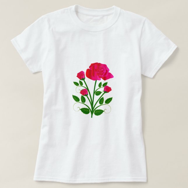 Pink Rose T-Shirt (Design Front)