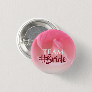 Pink Rose Team Bride 3 Cm Round Badge