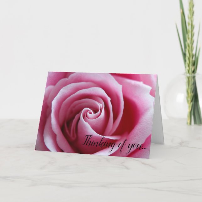 Pink Rose Thinking of You Card (Front)