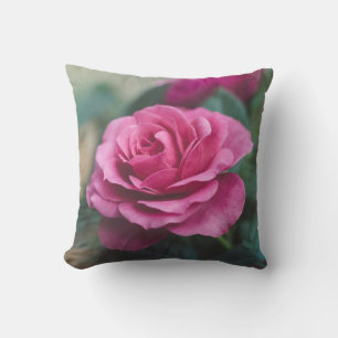 Pink Rose Throw Pillow