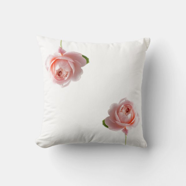 Pink Rose Throw Pillow (Front)