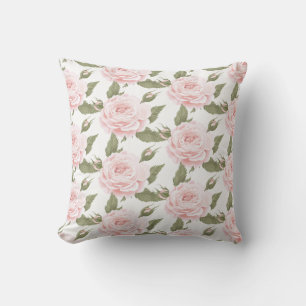 Pink Rose Throw Pillow-Outdoor Cushion