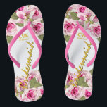 Pink Rose Tiger Lily Wedding Jandals<br><div class="desc">Pink Tiger Lilies and Roses with Greenery.</div>