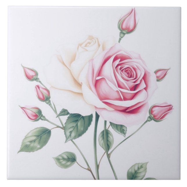 Pink Rose Tile (Front)