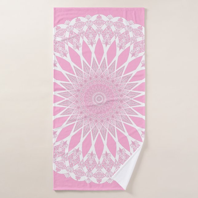 Pink Rose Tristyns Mandala Bath Towel (Bath Towel)