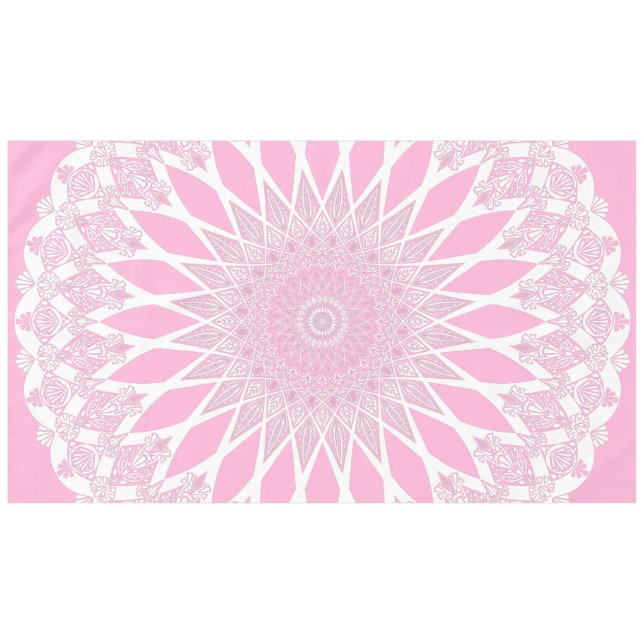 Pink Rose Tristyns Mandala Tablecloth (Front (Horizontal))