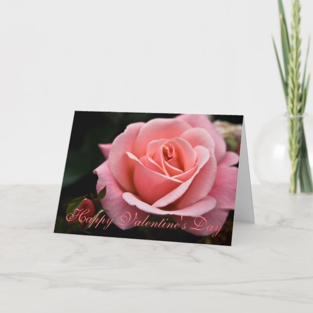 Pink Rose ・ Valentine's Day Greeting Card (Front)