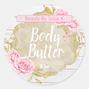 Pink Rose Vintage Body Butter Labels