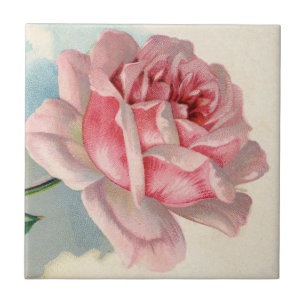 Pink Rose Vintage Ceramic Tile