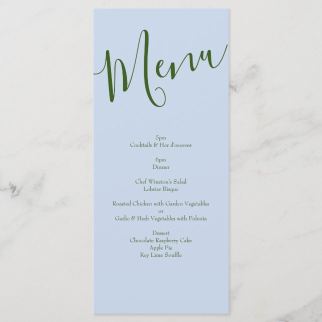 Pink Rose Vintage Wedding Menu (Front)