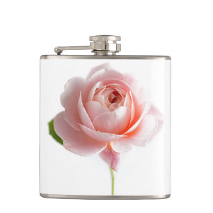 Pink Rose Vinyl Wrapped Flask