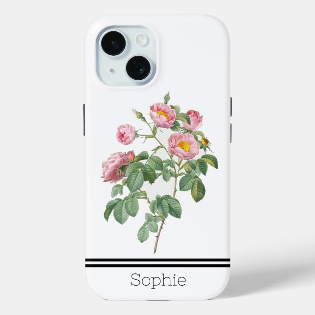 Pink Rose Watercolor Custom Case-Mate iPhone Case (Back)