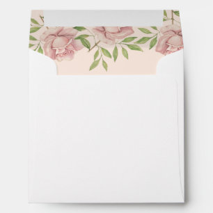 Pink Rose Watercolor Elegant Personalised Envelope