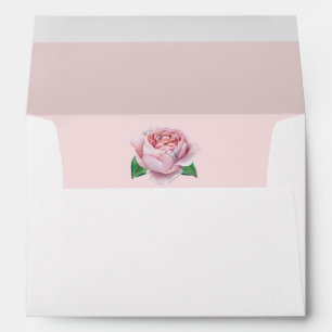 Pink Rose Watercolor Envelopes