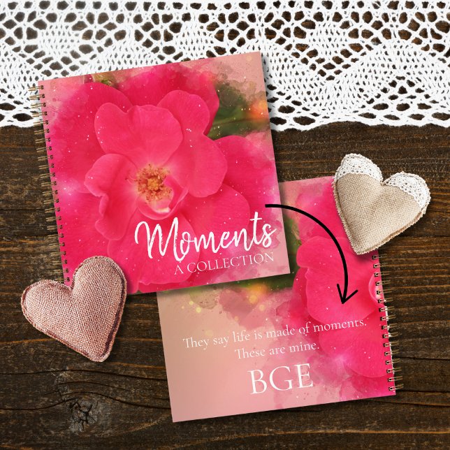Pink Rose Watercolor Grandmother's Memories Square Notebook (Creator Uploaded)