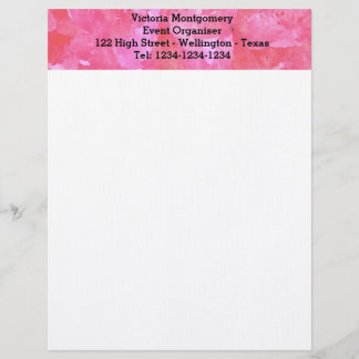 Pink Rose Watercolor Letterhead Design