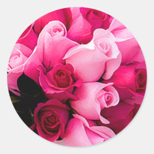Pink Rose Wedding Envelope Seal Stickers