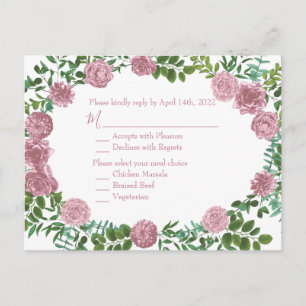 Pink Rose Wedding Floral Pastel Spring Postcard
