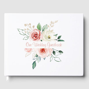 Pink Rose Wedding Guest Book