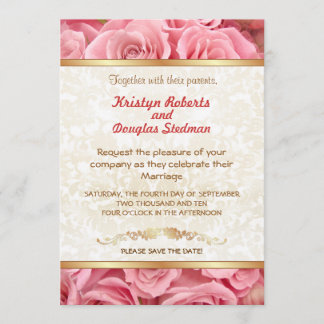 Pink Rose - Wedding Invitation