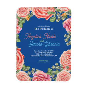 Pink Rose Wedding Theme Magnet